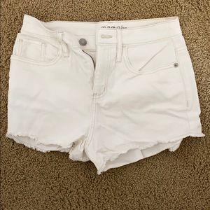 White jean shorts